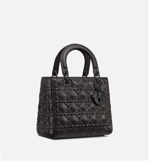 dior diamond motif bag|Medium Lady Dior Bag Black Cannage Calfskin with Diamond .